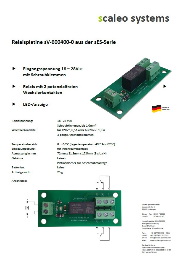 Relaisplatine 24V Nennspannung